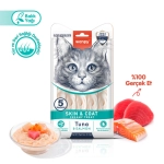 WANPY  Skin&Coat Ton Balıklı ve Somonlu Tüy Sağlığı Destekleyici Krema Kedi Ödül Maması 14gr (5'li)
