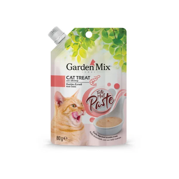 garden karıdeslı ezme odul GARDEN MİX Tavuklu ve Karidesli Ezme Kedi Ödül Maması 80gr - Görsel 1
