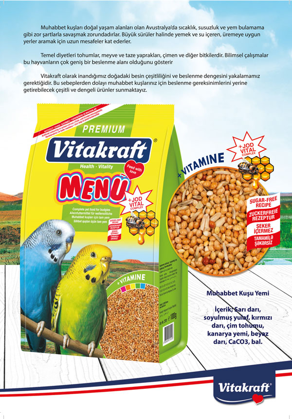 vita Vitakraft Menu Vital Muhabbet Kuşu Yemi Ballı 1000gr - Görsel 1